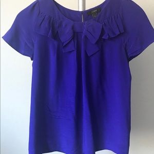 J Crew Silk Blouse with Bow